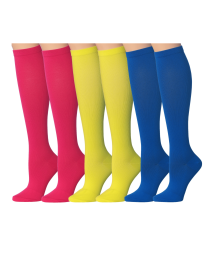 Tipi Toe 3-Pairs Compression Socks for Men & Women Cheerful Hues Pink