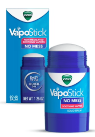 Vicks Vapo Stick, Soothing No Mess Non-Medicated Solid Balm Vapor Rub with Menthol Scent, 1 Count