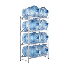 VEVOR 4 Tiers Water Jug Holder Double Row Water Bottle Rack for 8 Bottles Silver