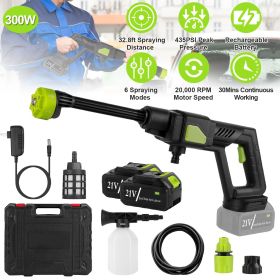 Cordless Pressure Washer Portable Electric Power Washer High Pressure Water Sprayer 435PSI Car Washer Cleaner with 6-in-1 Nozzle Foam Bottle Filt