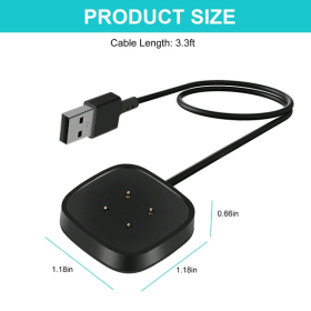 Wireless Charger For Sense Versa 3 4 Watch USB Fast Charging Dock Cable (Option: Default)