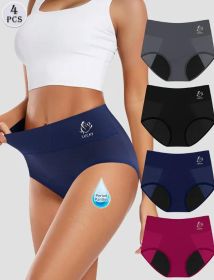 Quick Dry Postpartum Women's Underwear Briefs Breathable Reusable Period Panties for Women's 4 Pack Sets (Color: 4 Pack multi color, size: XXL)